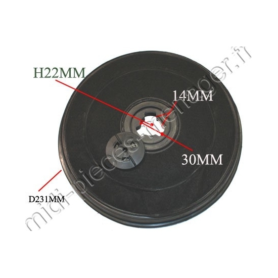 filtre charbon hotte type e233 brandt 92X3597