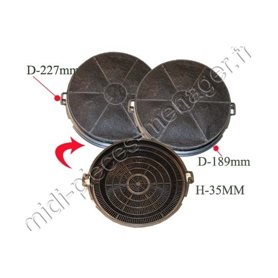 2 filtres a charbon sidex