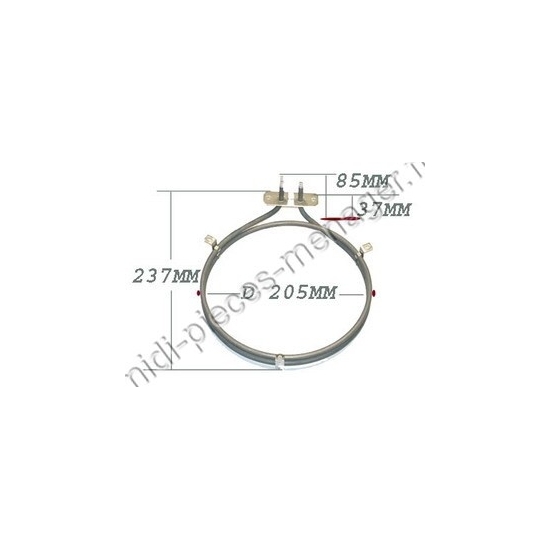 resistance chaleur tournante 2300 w whirlpool 481925928755
