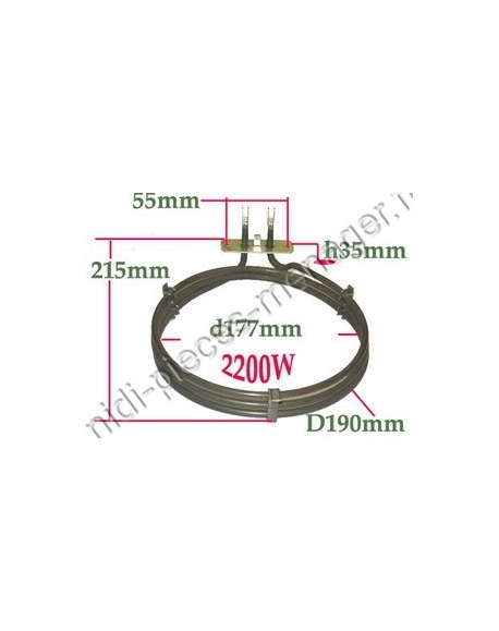 resistance chaleur tournante 2200w rosieres 91200888