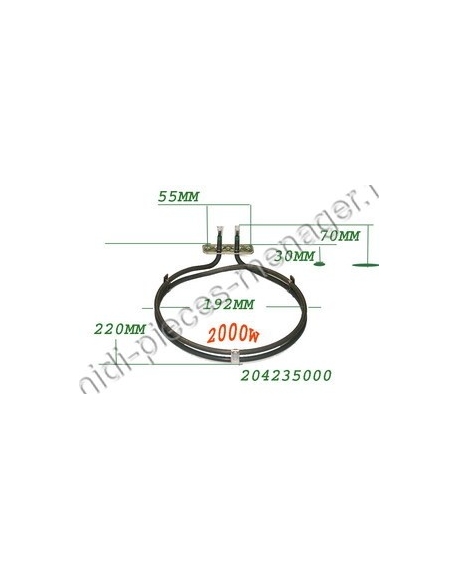 resistance chaleur tournante 2000w smeg 806890591