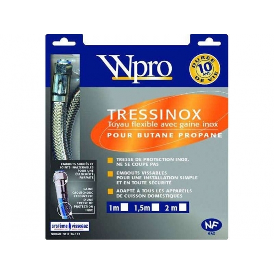 tuyau gaz naturel durée 10ans tressinox 2metres TNT207
