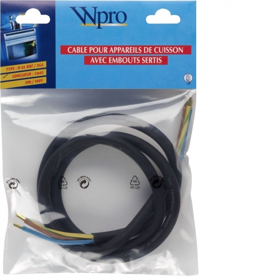 CCB340 - Câble électrique d'alimentation sans prise H05 RRF 3G4 WPRO 481281718142 