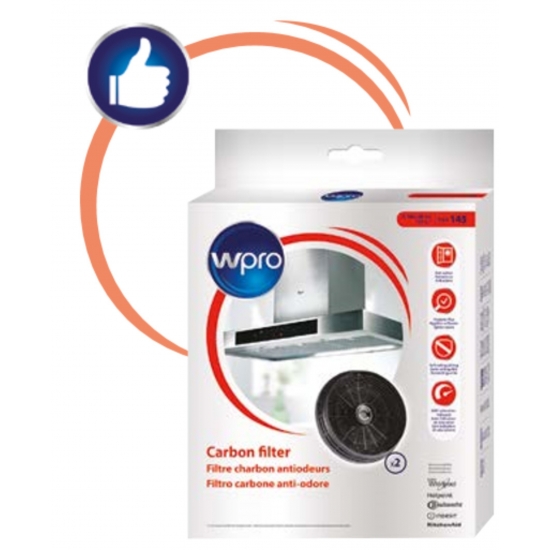 AMC145 - 2 Filtres à charbon antiodeurs hotte aspirante Type 145 - WPRO 484000008780 
