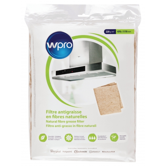 NGF221 - Filtre antigraisse universel en fibres naturelles WPRO - 484000008651 