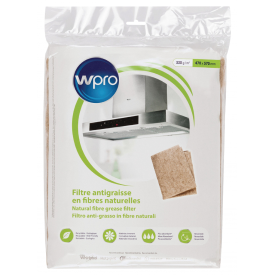 NGF331 - Filtre antigraisse universel en fibres naturelles WPRO 484000008653 
