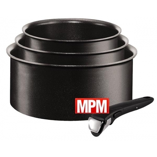 SET 3 CASSEROLES + POIGNEE INDUCTION INGEO EXPERTISE TEFAL L6509503