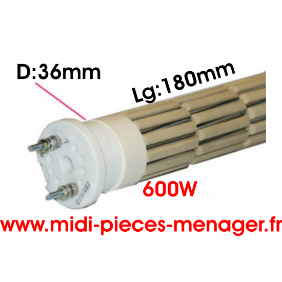 steatite 600W dia.36mm Lg:180mm