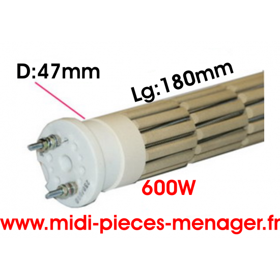 steatite 600W dia.47mm Lg:180mm