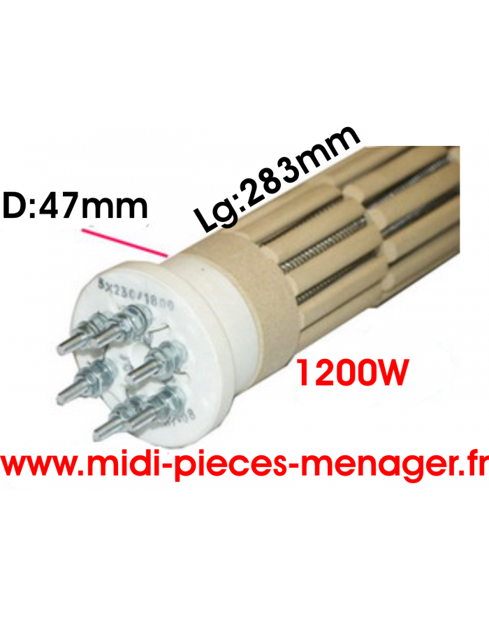 Résistance steatite de chauffe eau mono et triphasé 1200 watts