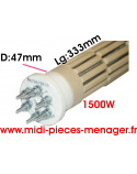 steatite 1500W dia.47mm Lg:333mm triphasé