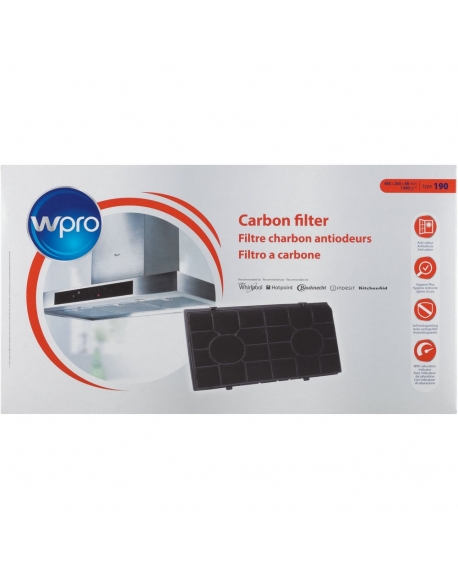 CHF190 - Filtre à charbon antiodeurs hotte aspirante Type 190 - WPRO 484000008578 