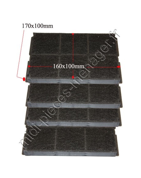 4 filtres a charbon rectangulaire ariston C00027152