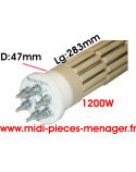 steatite 1200W dia.47mm Lg.283mm triphasé