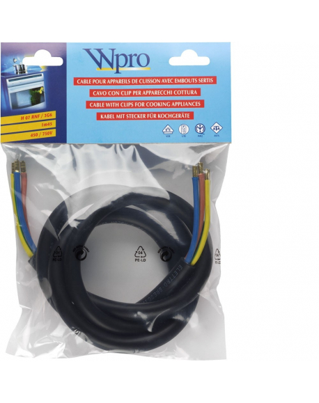CAB360 - Câble electrique d'alimentation HO7 RNF 3G6 sans prise WPRO 481281729071 