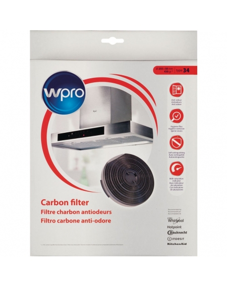 CHF34  - Filtre à charbon antiodeurs - Type 34 - WPRO 484000008610 