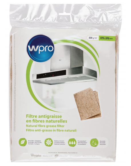 NGF331 - Filtre antigraisse universel en fibres naturelles WPRO 484000008653 