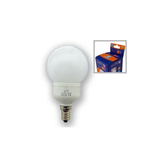 lampe eco mini globe E14 7W 8000h chaude 35w restitué