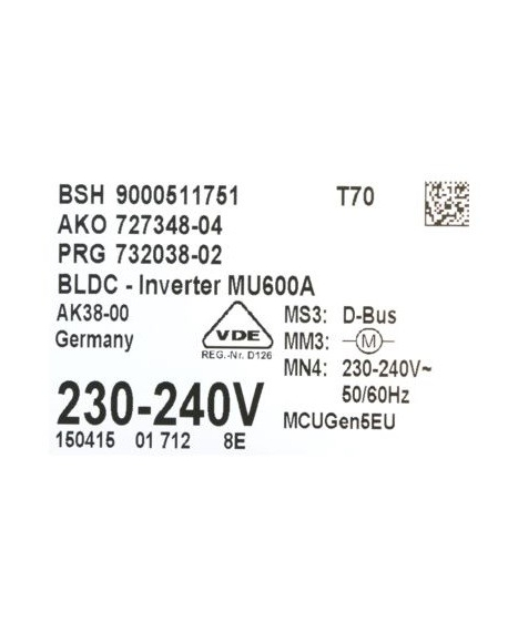 module de commande electronique moteur lave linge bosch siemens 00679421