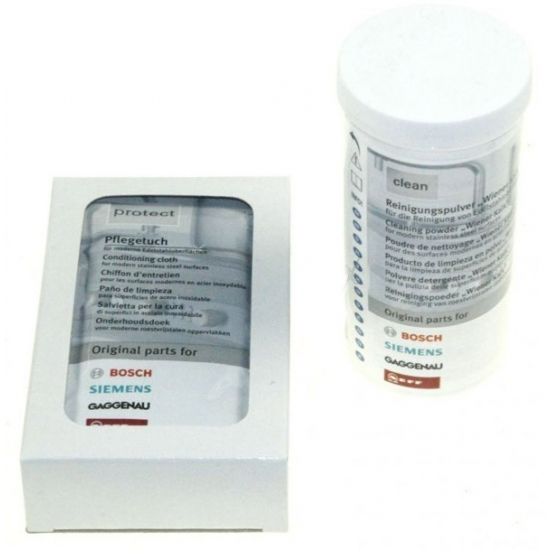 kit nettoyage et entretien pour surfaces en acier inoxydable bosch siemens 00311775