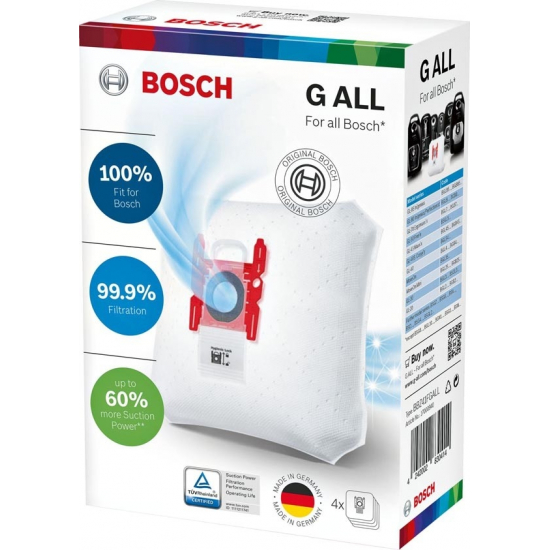 4 sacs type G.ALL avec fermeture aspirateur bosch siemens 00468383