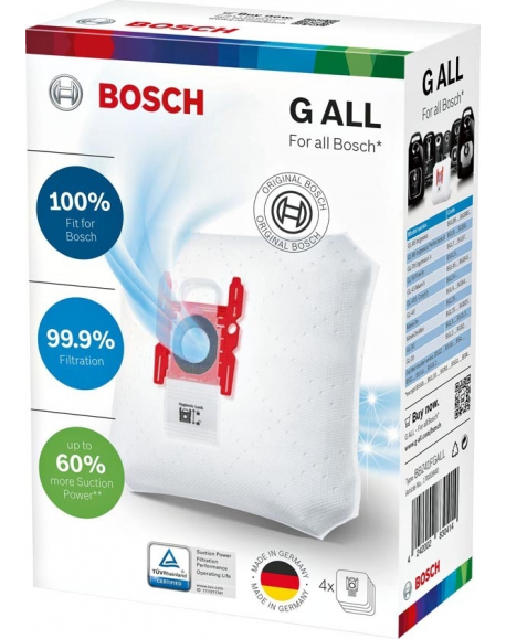 4 sacs type G.ALL avec fermeture aspirateur bosch siemens 00468383 