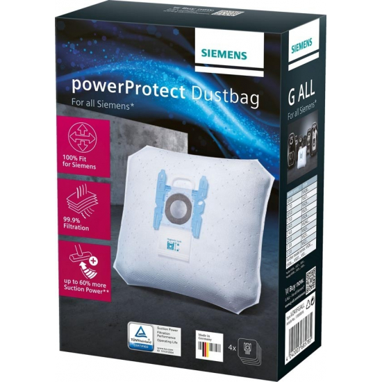 sacs aspirateur power protect tous type G VZ41FGALL bosch siemens  17000816