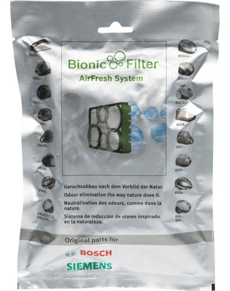 filtre Bionic Filter AirFresh System BBZ11BF - VZ11BF aspirateur bosch siemens 00468637