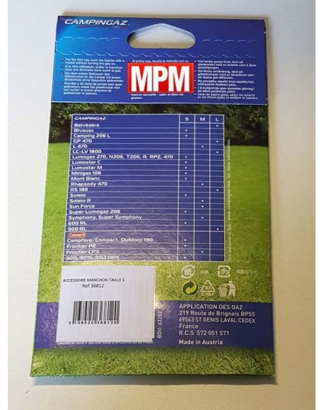 ACCESSOIRE MANCHON TAILLE S (x3) campingaz 36812
