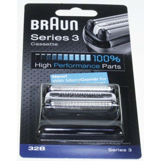 tete de rasoir cassette noir 32B rasoir serie 3 braun 81483728