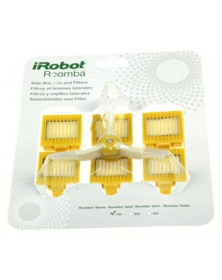 pack de 6 filtres et 3 brosses latérales aspirateur robot roomba de serie 700 IRobot 21986