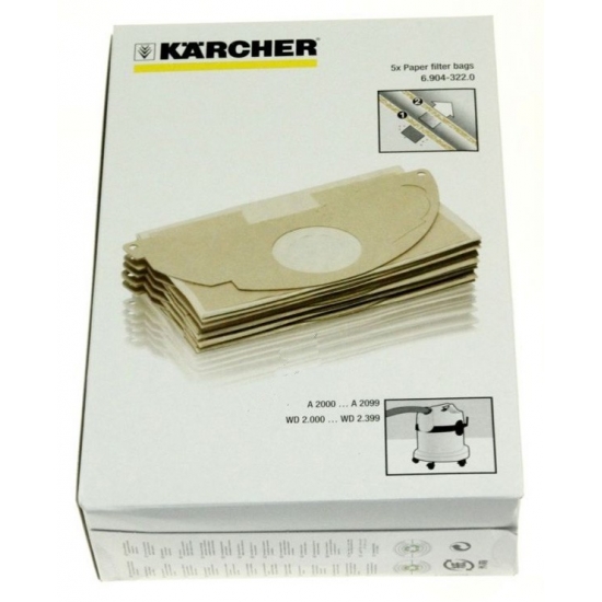 kit 5 sacs aspirateur A2004-A2024 Karcher 69043220