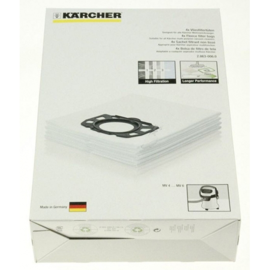 kit 4 sacs feutre aspirateur serie MV 4/5/6 Karcher 28630060