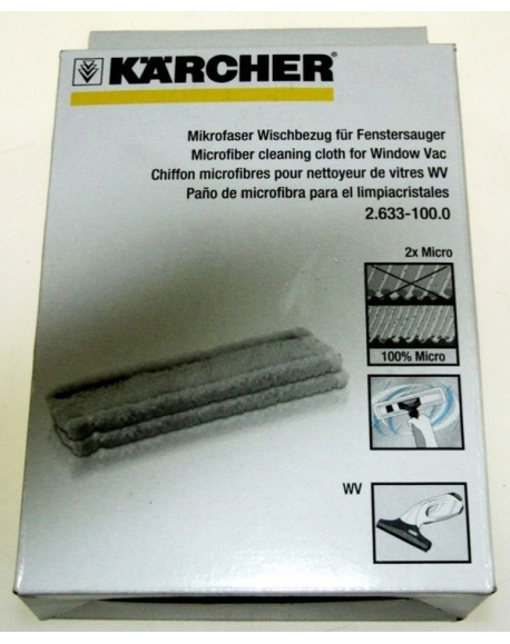kit 2 chiffons microfibre nettoyeur a vitres Karcher 26331000