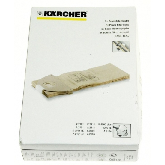 kit de 5 sacs aspirateur 2101-2301 Karcher 69041670