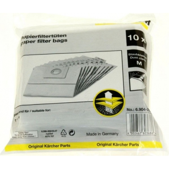 kit 10 sacs T12/1 aspirateur Karcher 69043120