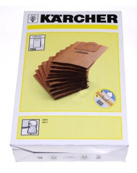 kit de 10 sacs aspirateur A2001 Karcher 69040510