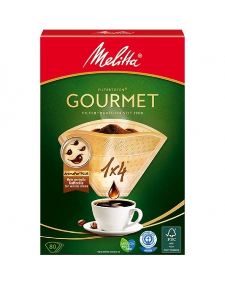 kit de 80 filtres a cafe papier gourmet 1x4 cafetiere Melitta 6567774