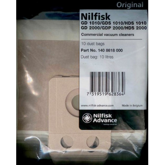 kit de 10 sacs aspirateur nilfisk 1408618000