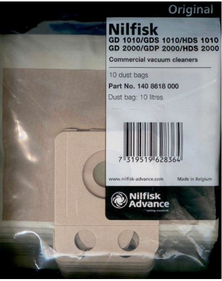kit de 10 sacs aspirateur nilfisk 1408618000
