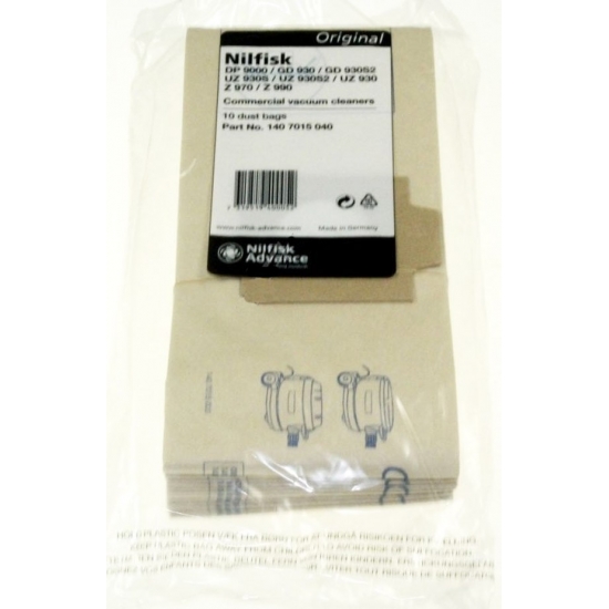 kit 10 sacs aspirateur GD930 nilfisk 1407015040