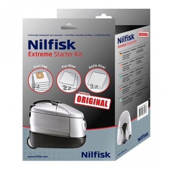 kit 8 sacs aspirateur + 2 prefiltres aspirateur nilfisk 107403113