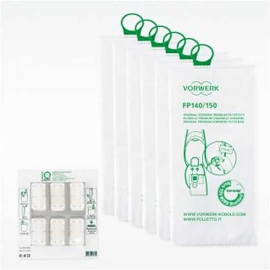 kit entretien 6 sacs + 6 pastilles Dovina Classic aspirateur kobold VK140 VK150 Vorwerk 3503