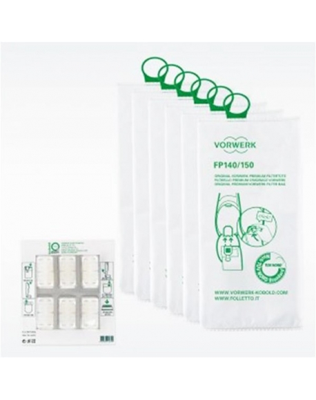 kit entretien 6 sacs + 6 pastilles Dovina Classic aspirateur kobold VK140 VK150 Vorwerk 3503