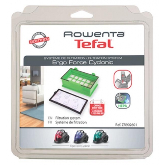 filtre hepa + filtre aspirateur ergo force cyclonic RO67 rowenta ZR902601