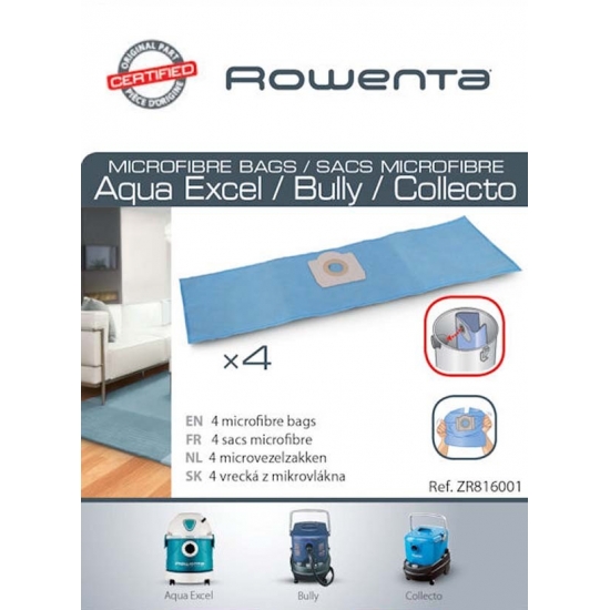 ZR816001 - kit de 4 sacs microfibre aspirateur rowenta