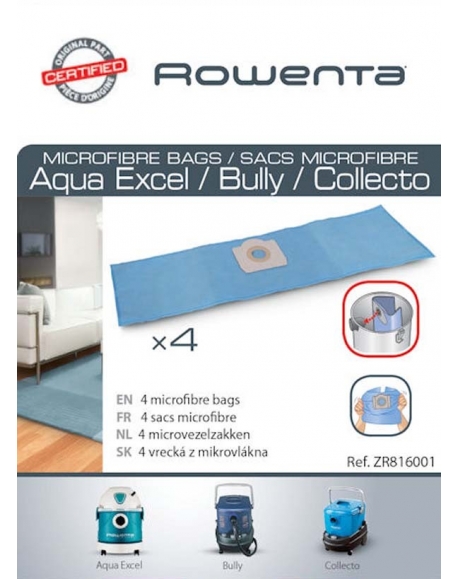 ZR816001 - kit de 4 sacs microfibre aspirateur rowenta