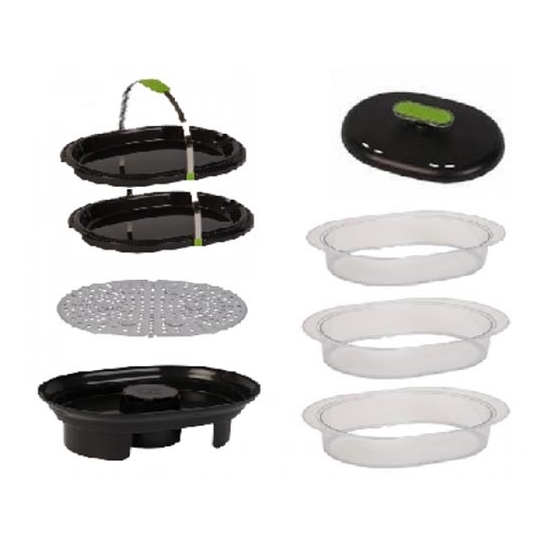 SS-208348 - kit 3 bols + bac + grille + 2 plaques cuiseur vapeur vitacuisine compact VS400300 SEB