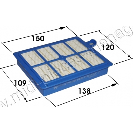 9001951194  - filtre hepa efh12w lavable adaptable aspirateur electrolux