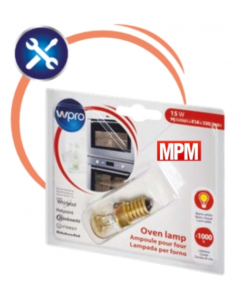 LFO139 - Ampoule pour four 300°C - E14 - T22 - 15W - WPRO 484000008843 
